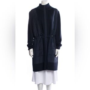 Lafayette 148 New York Zip Up Cinched Waist Wool Jacket Coat M